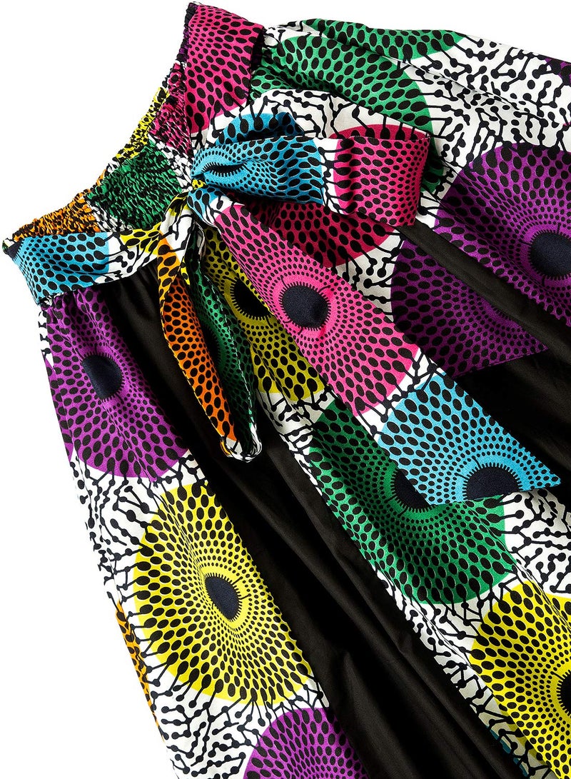 SHENBOLEN Women African Print Maxi Skirt Ankara High Waist Long Skirts (One Size, A) - Image 3